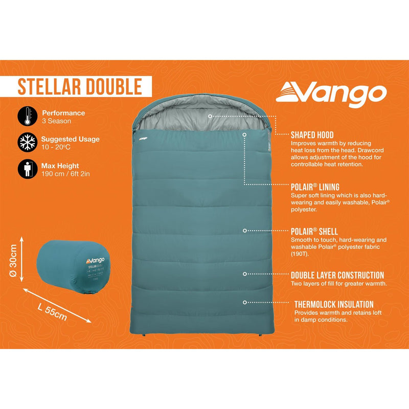 Vango Stellar Double Sleeping Bag Oasis - View 3