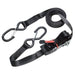 Masterlock Ratchet Tie Down S Hook 4.25m x 25mm Black (Pair) Masterlock - UK Camping And Leisure