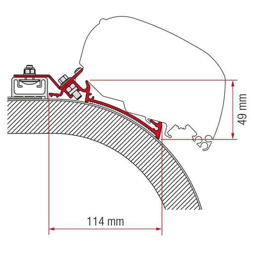 Fiamma Adapter for Rapido Distinction 490 RV (98655Z082) Fiamma - UK Camping And Leisure