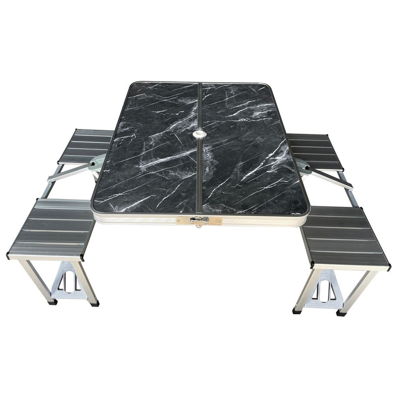 Quest Gloucester Deluxe Folding Picnic Set Table & Bench (Onyx Edition) Quest - UK Camping And Leisure