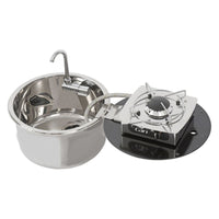 CAN Foldy Hob & Sink Unit with Glass Lid 350mm (1 Burner / Manual Ignition)