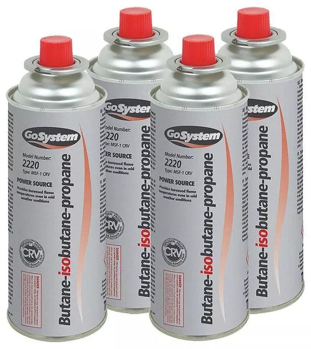 Go System Bayonet Butane Cartridge 227G (Pack of 4) Go System - UK Camping And Leisure