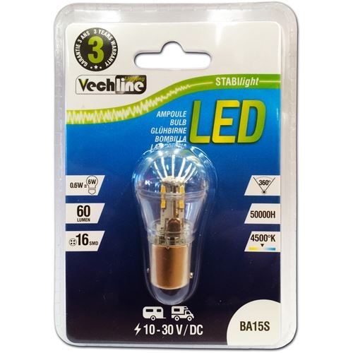 Vechline Led Ba15S 16Smd 06W Bulb A0001139 Vechline - UK Camping And Leisure