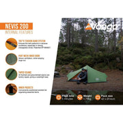 Vango Nevis 200 Pamir Green 2 Person Tent Vango - UK Camping And Leisure