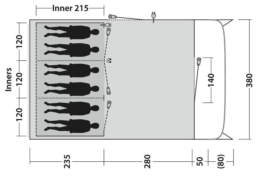 Outwell Denver 6 Pole Tent Green 6 Person Outwell - UK Camping And Leisure