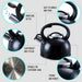 MDS1203 Liberty Black 2.5 Litre Whistling Kettle CW-T056-B1BLA Liberty Leisure UK - UK Camping And Leisure