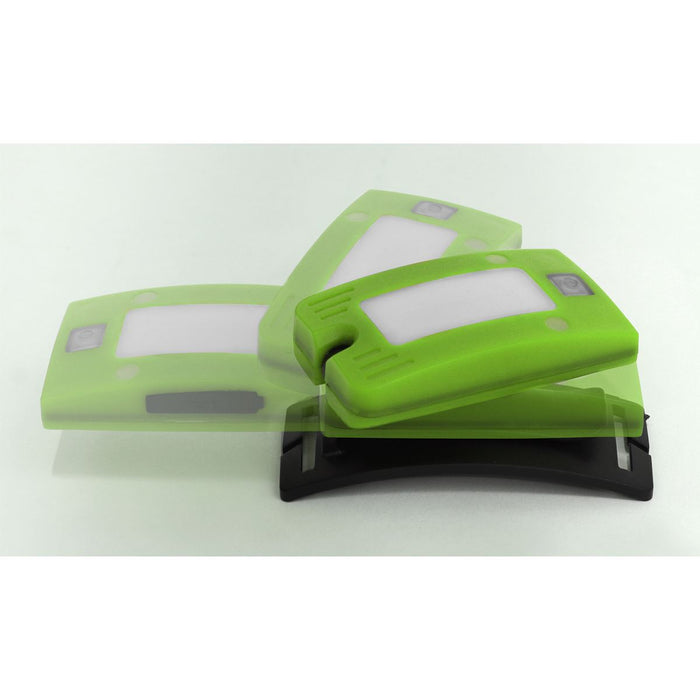 2W COB LED Rechargeable Head Torch Auto Sensor Cycling Front Rear Light Green Sealey - UK Camping And Leisure