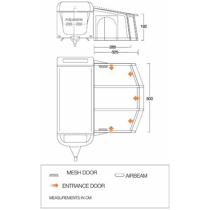 Vango Tuscany Air 500 Elements ProShield Caravan Awning Vango - UK Camping And Leisure