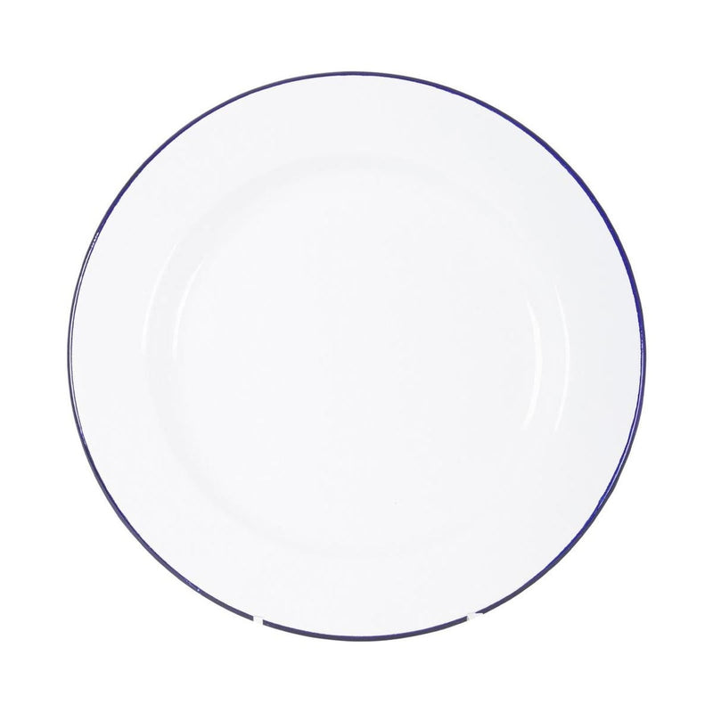 Bo-Camp Tableware Enamel 6 Pieces White/Blue Bo-Camp - UK Camping And Leisure