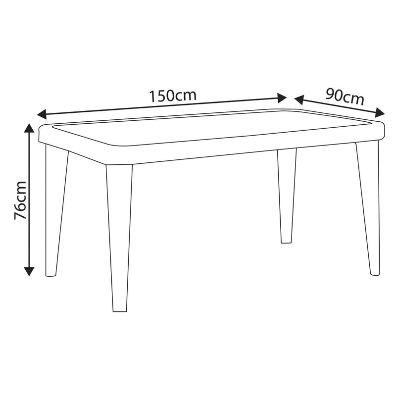Dellonda Dining Tables with Tempered Glass Top 150 x 90 x 76cm - Anthracite Dellonda - UK Camping And Leisure