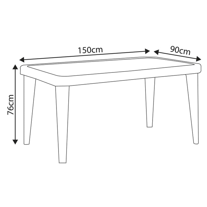 Dellonda Dining Tables with Tempered Glass Top 150 x 90 x 76cm - Anthracite Dellonda - UK Camping And Leisure