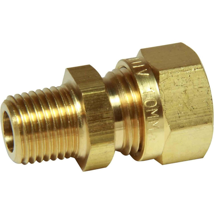 AG Brass Male Stud Coupling 10mm x 1/4" BSP Taper AG - UK Camping And Leisure