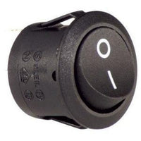 W4 250V Round Single Pole Rocker Switch On/Off Black 37201