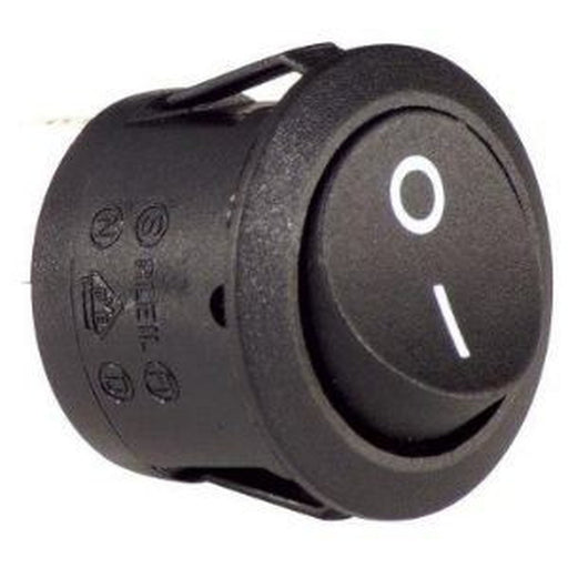 W4 250V Round Single Pole Rocker Switch On/Off Black 37201 W4 - UK Camping And Leisure