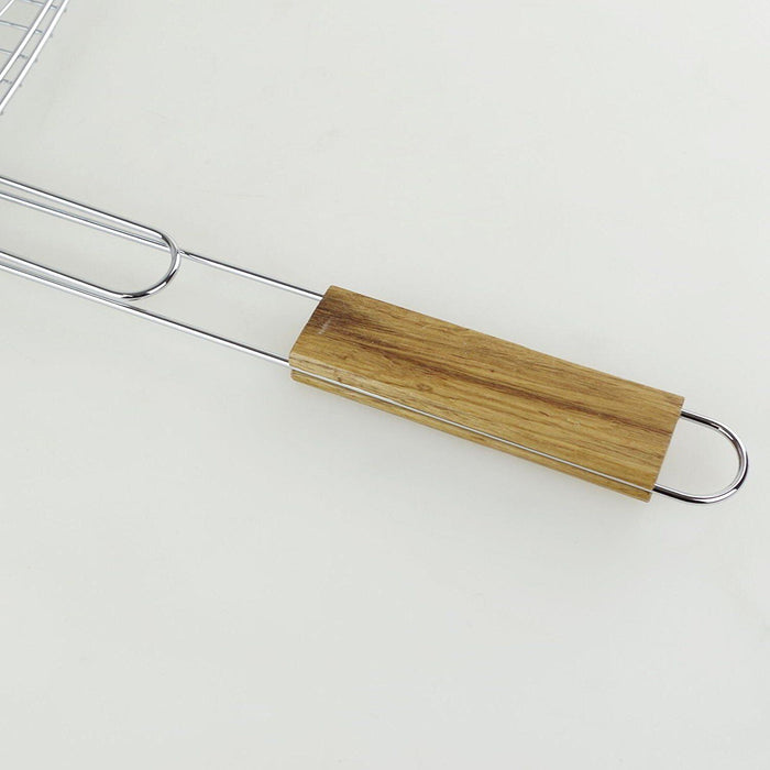 BBQ Barbecue Meat Burger Fish Long Handle 45 X 25cm Grill Large Oval Basket Edco - UK Camping And Leisure