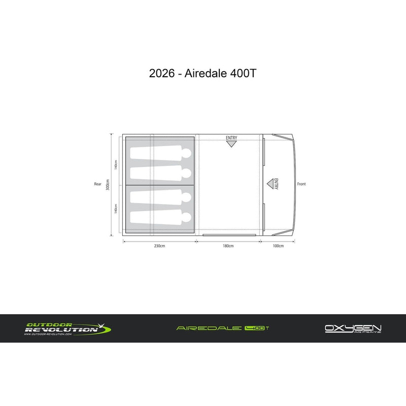 Outdoor Revolution Airedale 400T Air Tent 4 Berth Family Tent Inc Footprint - View 11