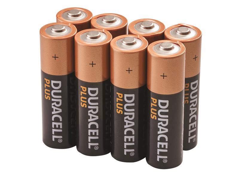 Duracell AA Cell Plus Power +100% Batteries (Pack 8) Duracell - UK Camping And Leisure