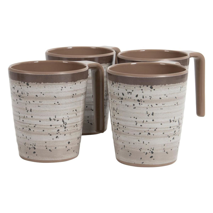 Bo-Camp Mug Halo L Melamine 4 Pieces Beige Bo-Camp - UK Camping And Leisure