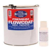 Baileys Fibreglass Flowcoat / Topcoat Brilliant White 1kg for Large Scale Fibre