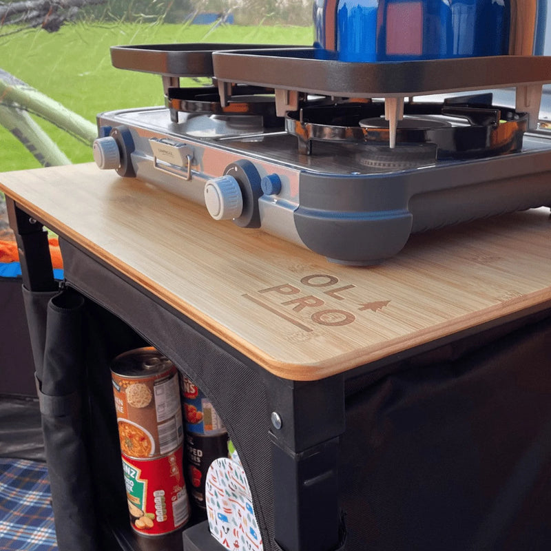 Olpro Bamboo Cooking Table 60cm x 49cm x 82cm
