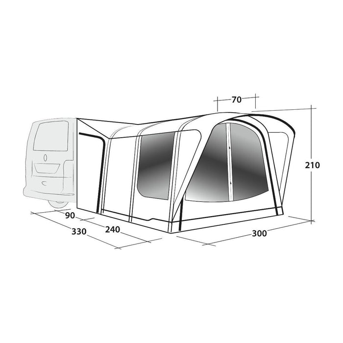 Outwell Newburg 240 Air Drive-Away Campervan Air Awning 175-200cm