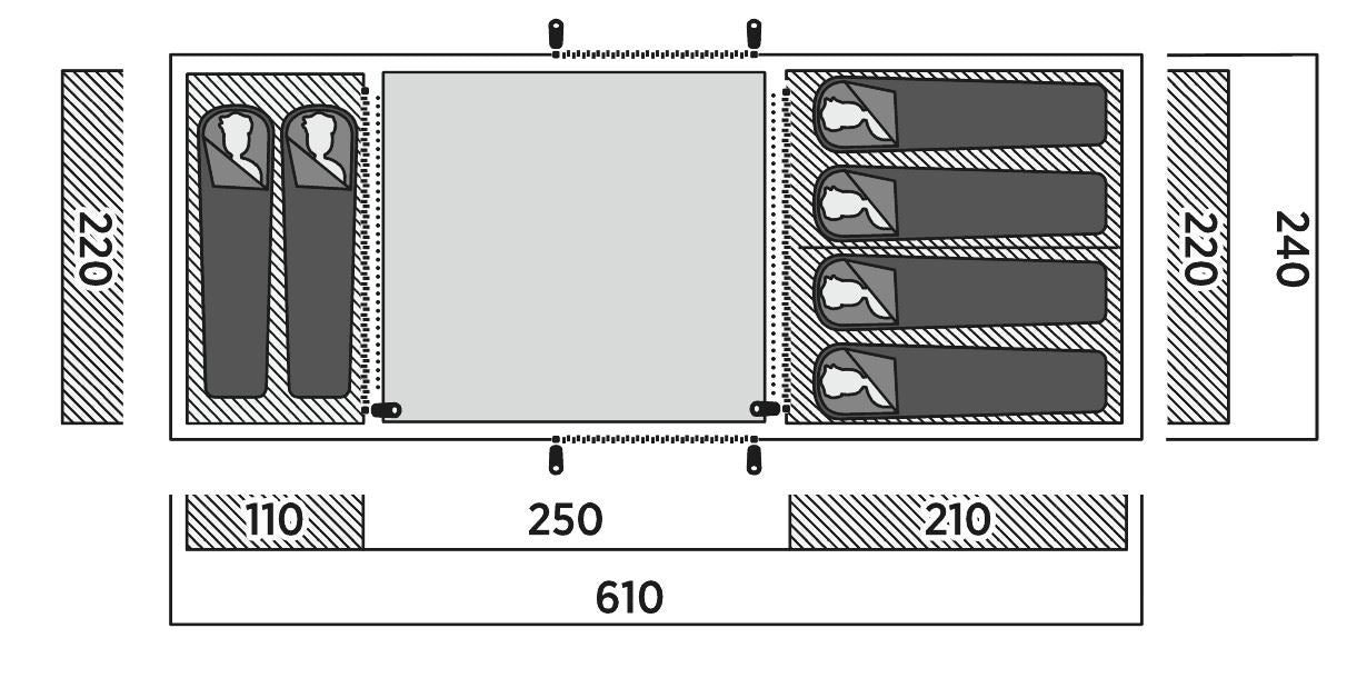 Easy Camp Leka Twin 6 Pole Tent Green 6 Person Easy Camp - UK Camping And Leisure