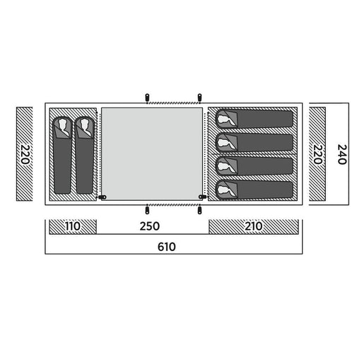 Easy Camp Leka Twin 6 Pole Tent Green 6 Person Easy Camp - UK Camping And Leisure