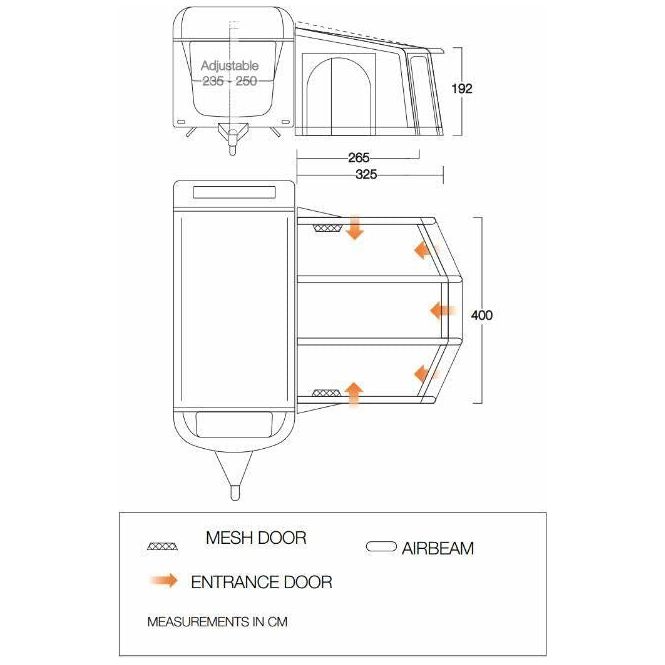 Vango Tuscany Air 400 Elements ProShield Caravan Awning Vango - UK Camping And Leisure