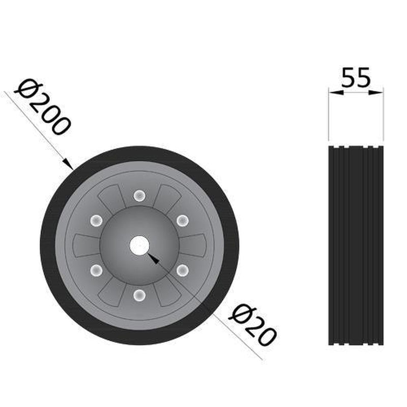 8" 200mm Heavy Duty Replacement Jockey Wheel for Ifor Williams Trailer/Trolley Maypole - UK Camping And Leisure