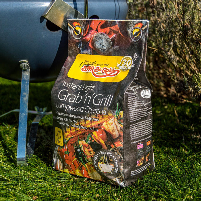 8 Pack Bar-Be-Quick Instant Lighting Lumpwood Charcoal 3Kg - 8 X 1.5Kg Bags - UK Camping And Leisure