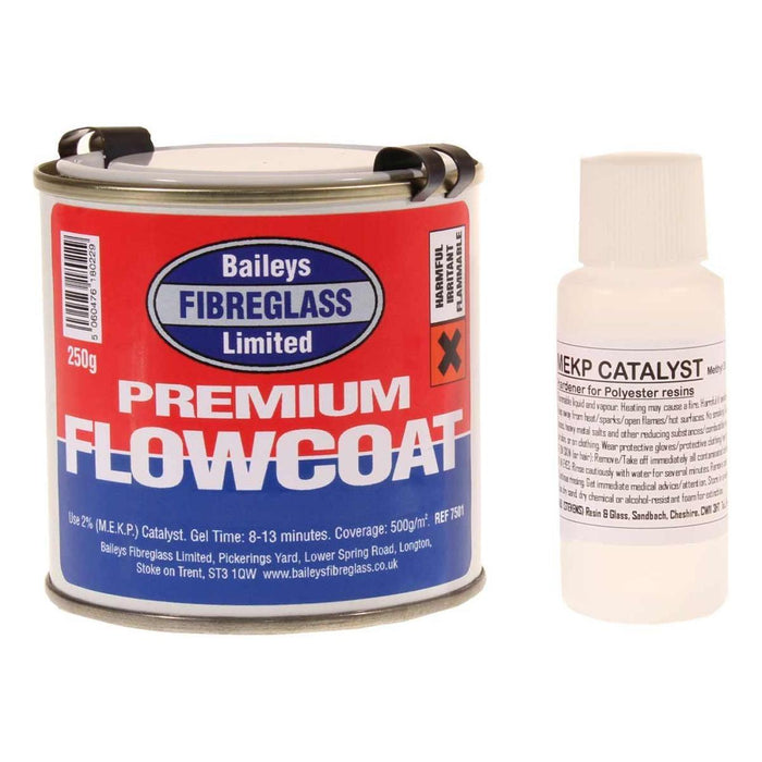 Baileys Black Flowcoat/Topcoat w/ Hardener 250g: Durable Coating for Metal Surf Baileys - UK Camping And Leisure