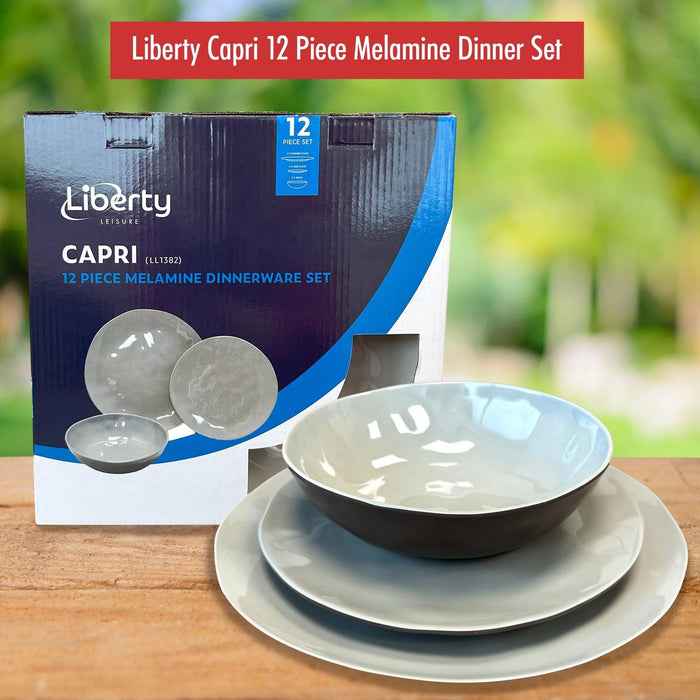 MDS1203 Liberty Capri 12 Piece Melamine Dinner Set LL1382 Liberty Leisure UK - UK Camping And Leisure