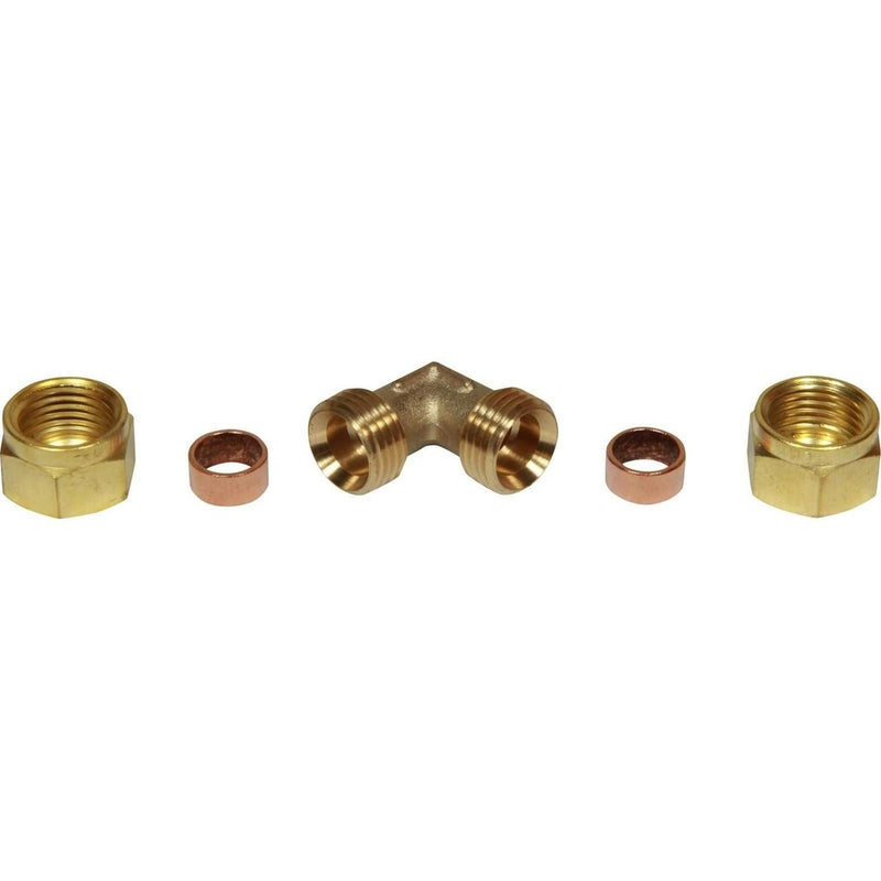 AG Brass Equal Elbow Coupling 10mm x 10mm AG - UK Camping And Leisure