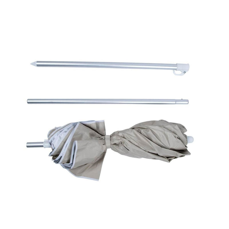 Bo-Camp Parasol Compact 3 Pieces Polyester Dia 160cm Sand Bo-Camp - UK Camping And Leisure
