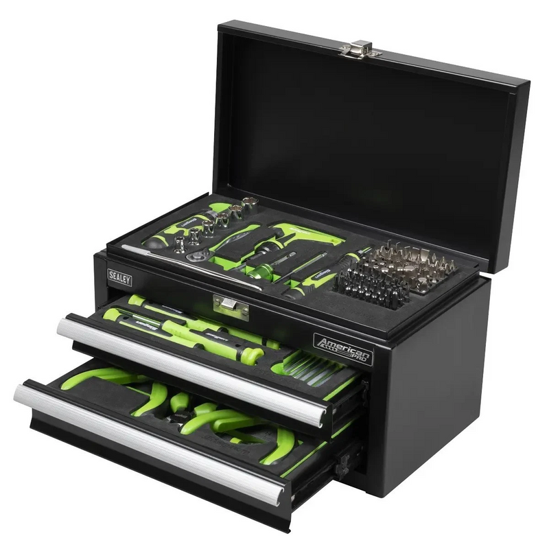 Sealey S01335 Siegen Mini Toolbox 2 Drawer with Tool Kit 111pc