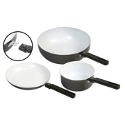 Bo-Camp Sauce Pan Sprint Removable Handle Blk/White Dia 16cm Bo-Camp - UK Camping And Leisure
