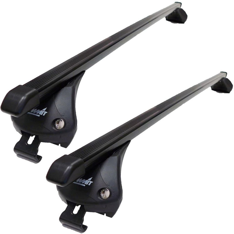 Summit SUP-865A Premium Integrated Railing Bar for Cars with Running Rails, Black Steel, Set of 2 - Summit Shop