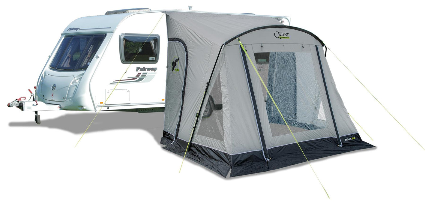Quest Falcon Pro 260 Poled Porch Caravan Awning Grey Quest Leisure - UK Camping And Leisure