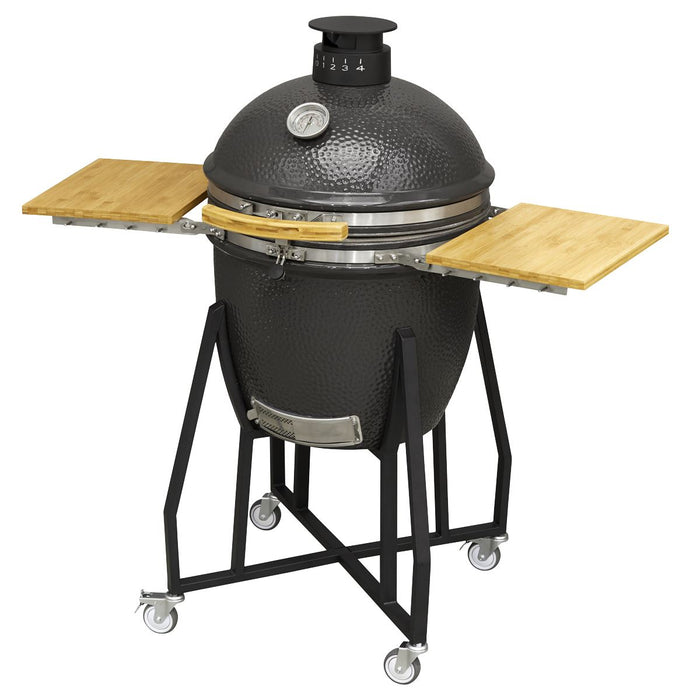 Dellonda Deluxe 22"(56cm) Ceramic Kamado Style BBQ with Wheeled Stand Dellonda - UK Camping And Leisure