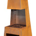 Dellonda Outdoor Chiminea Fireplace Heater Firewood Storage - Corten Steel Dellonda - UK Camping And Leisure