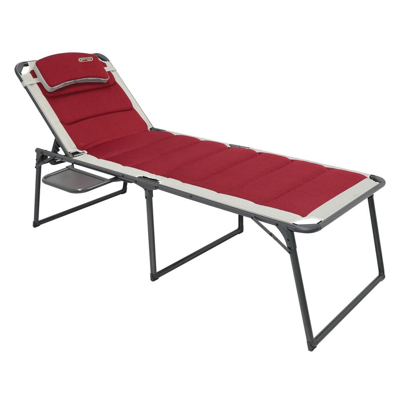 Quest Bordeaux Pro Lounge Sun Bed with side table Quest - UK Camping And Leisure