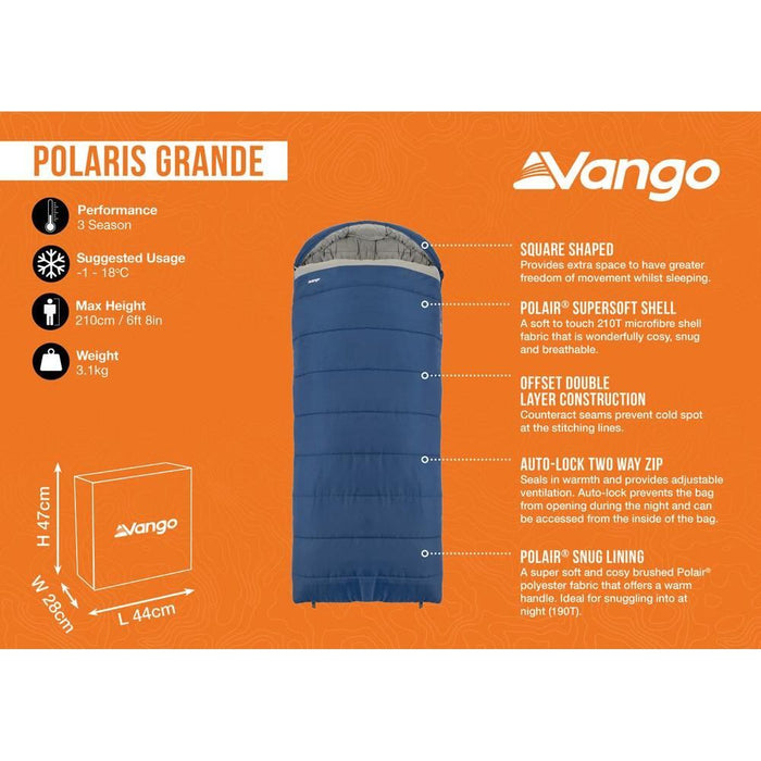 Vango Polaris Grande Sleeping Bag Grande Neptune Vango - UK Camping And Leisure