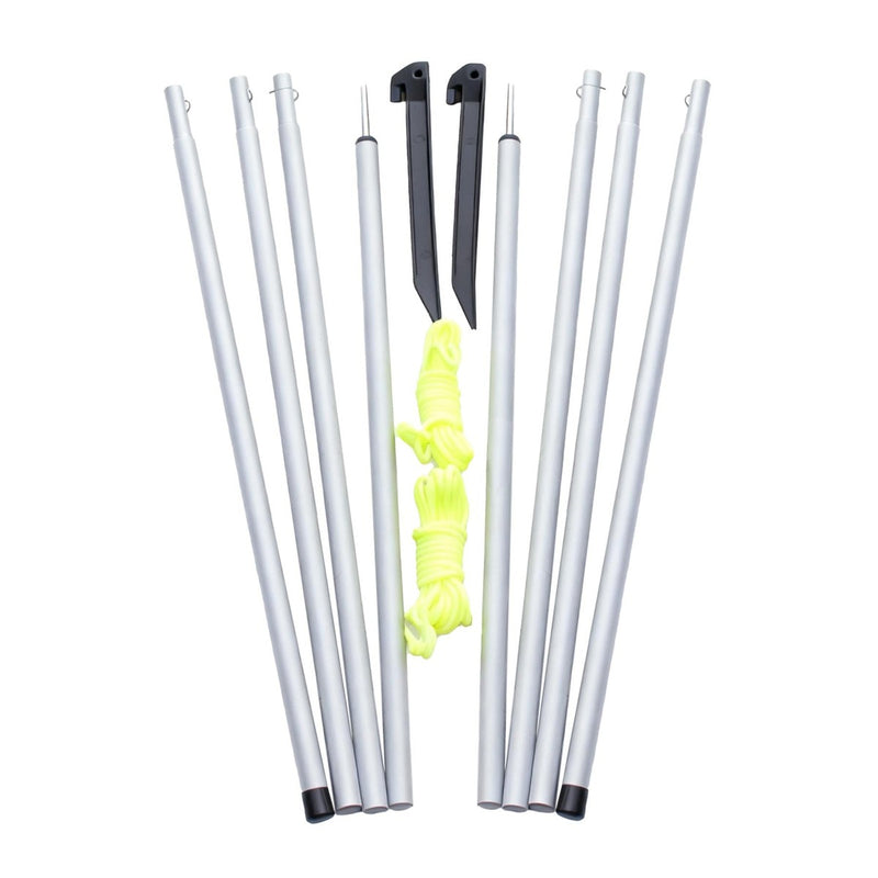Leisurewize Canopy Pole Set Adjustable Steel Uprights with Guylines & Pegs