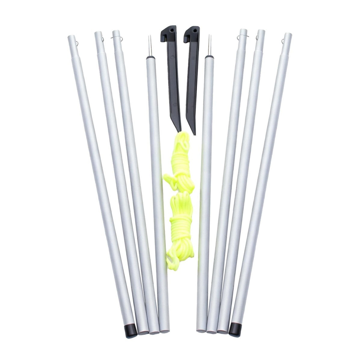 Leisurewize Canopy Pole Set Adjustable Steel Uprights with Guylines & Pegs