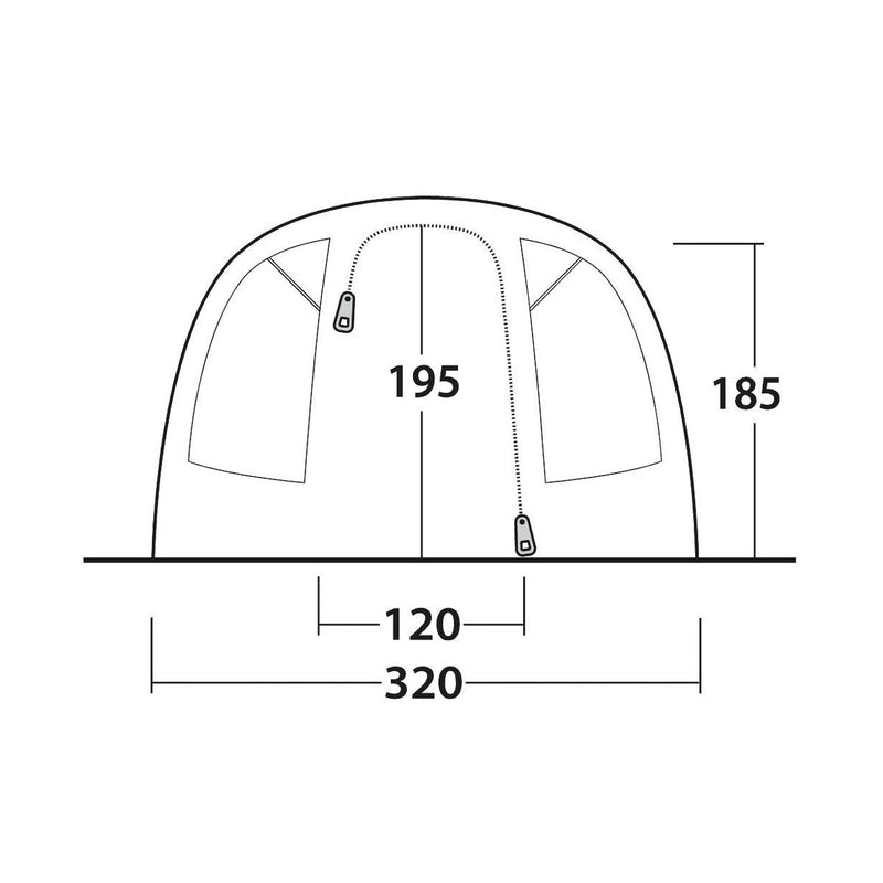 Outwell Ohio 5 TC 5 Berth Three Room Tunnel Tent - View 19
