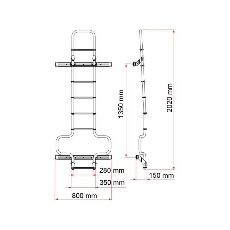 Fiamma Deluxe Dj Ducato H3 - Deep Black Ladder - Image 2 of 2 | UK Camping and Leisure