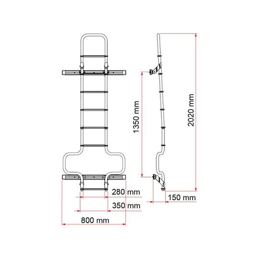 Fiamma Deluxe Dj Ducato H3 - Deep Black Ladder - Image 2 of 2 | UK Camping and Leisure