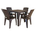 Flora 5 piece poly-propelene dining set (Expresso) F6030EX Quest - UK Camping And Leisure