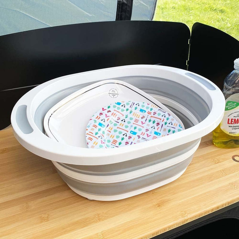 Olpro Collapsible Silicone Folding Bowl with Cutting Board - View 4