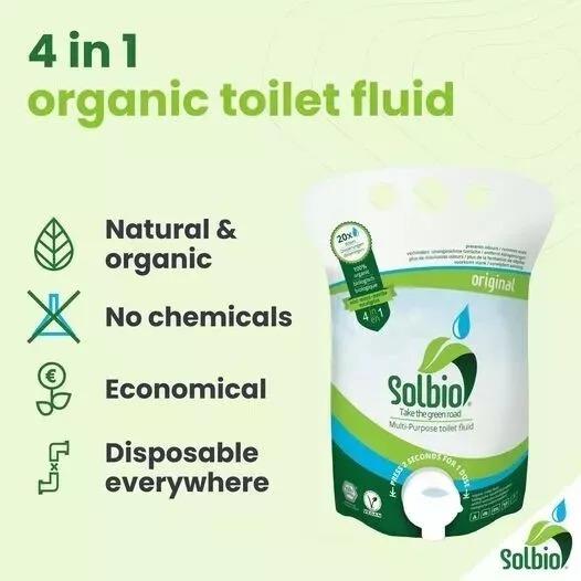 2x Solbio Organic Chemical Toilet Fluid Waste & Flush 1.6L x40 Doses Solbio - UK Camping And Leisure